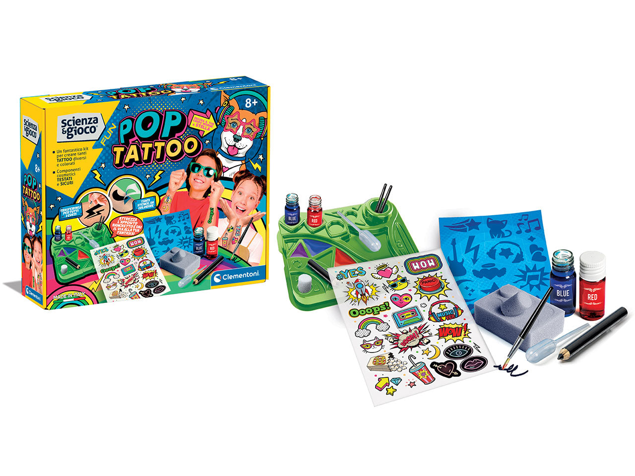 FunPop Tattoo Set Tatuaggi Temporanei - Clementoni