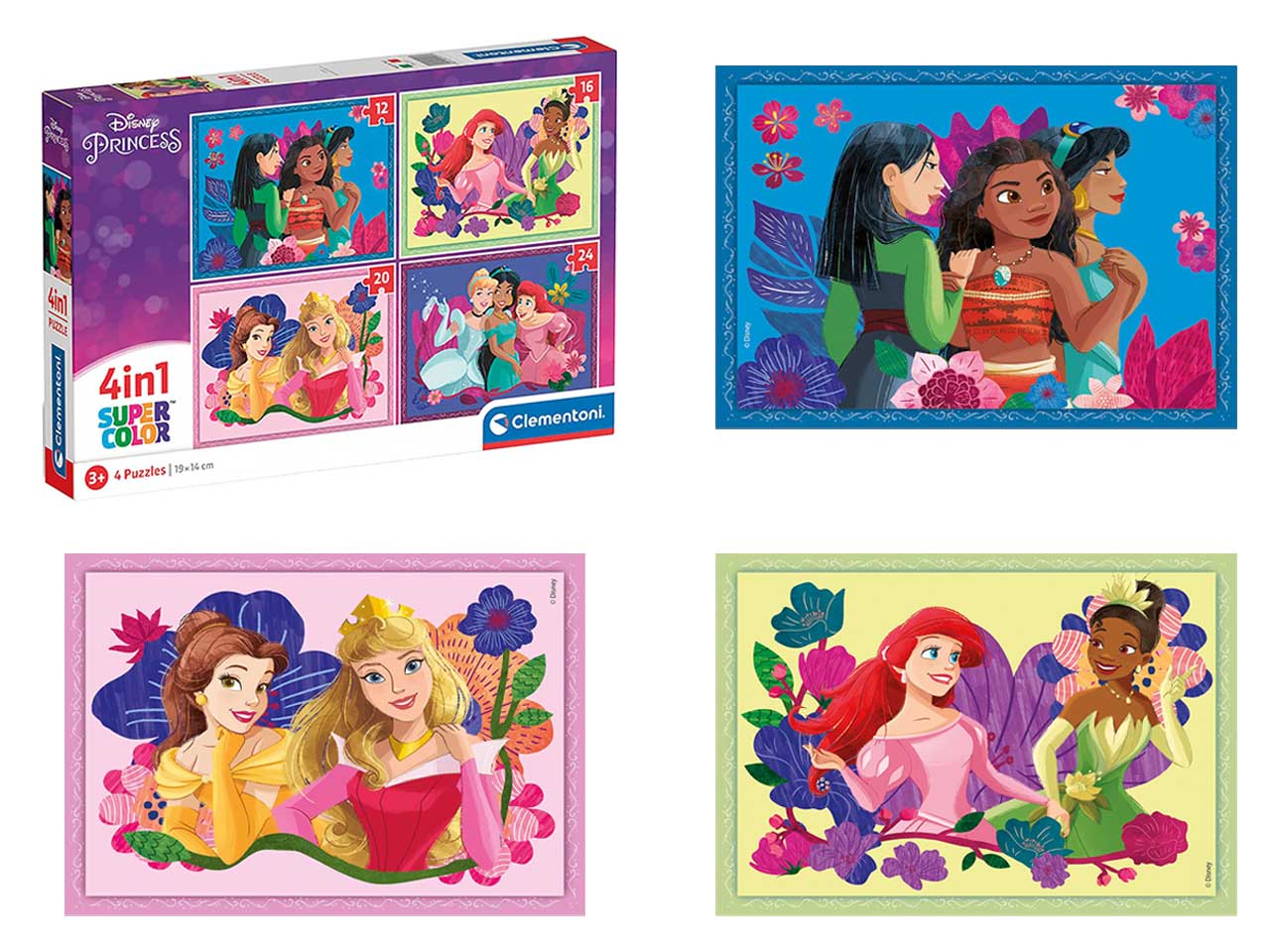 Puzzle 4 in 1 disney princess