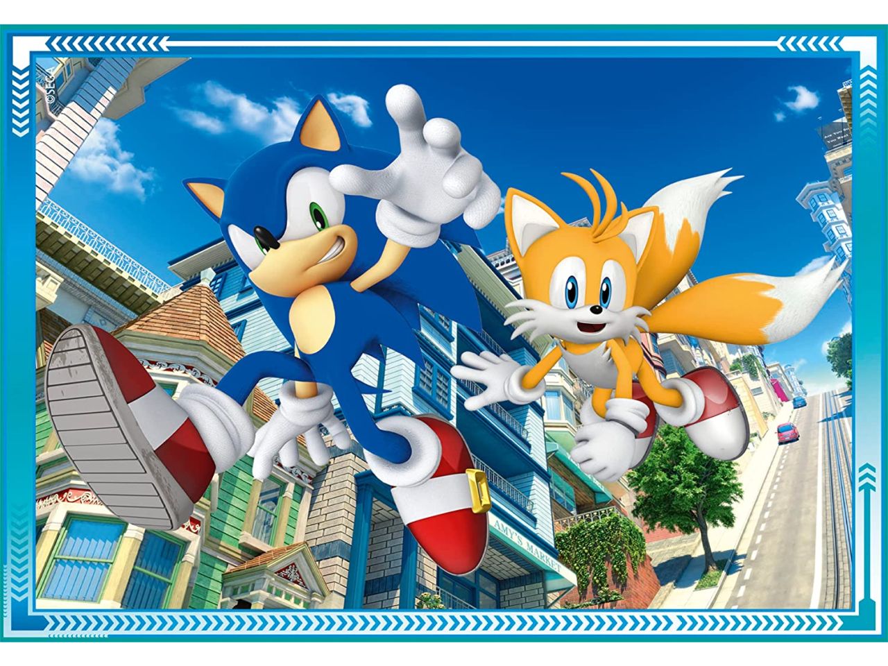 Supercolor Puzzle Sonic Puzzle Cartoni Animati 4 in 1 - Clementoni