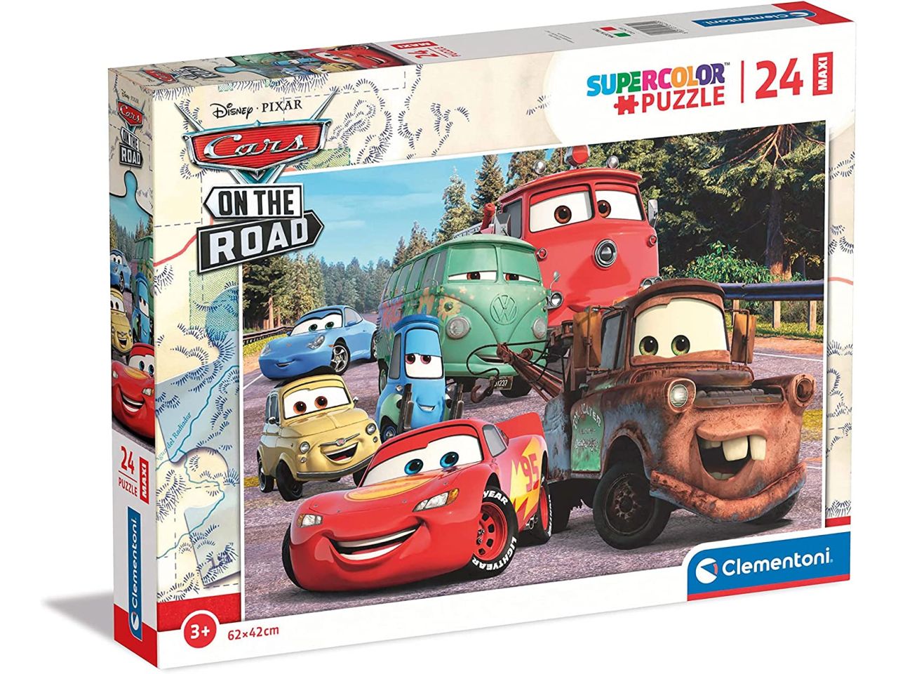 Supercolor Disney Pixar Cars on the Road Puzzle 24 Pezzi - Clementoni