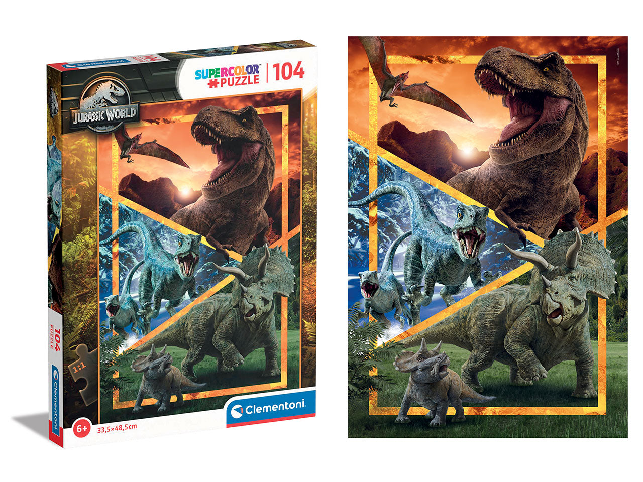 Puzzle da 104 pezzi super jurassic world
