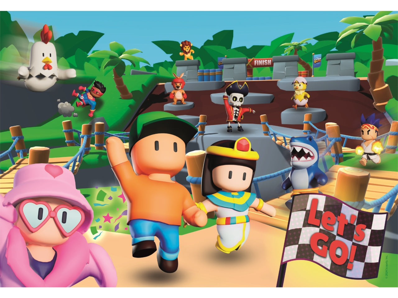 Puzzle Stumble Guys Videogioco 180 Pezzi Bambini 7 Anni, Gaming, Made In Italy, 29322 - Clementoni