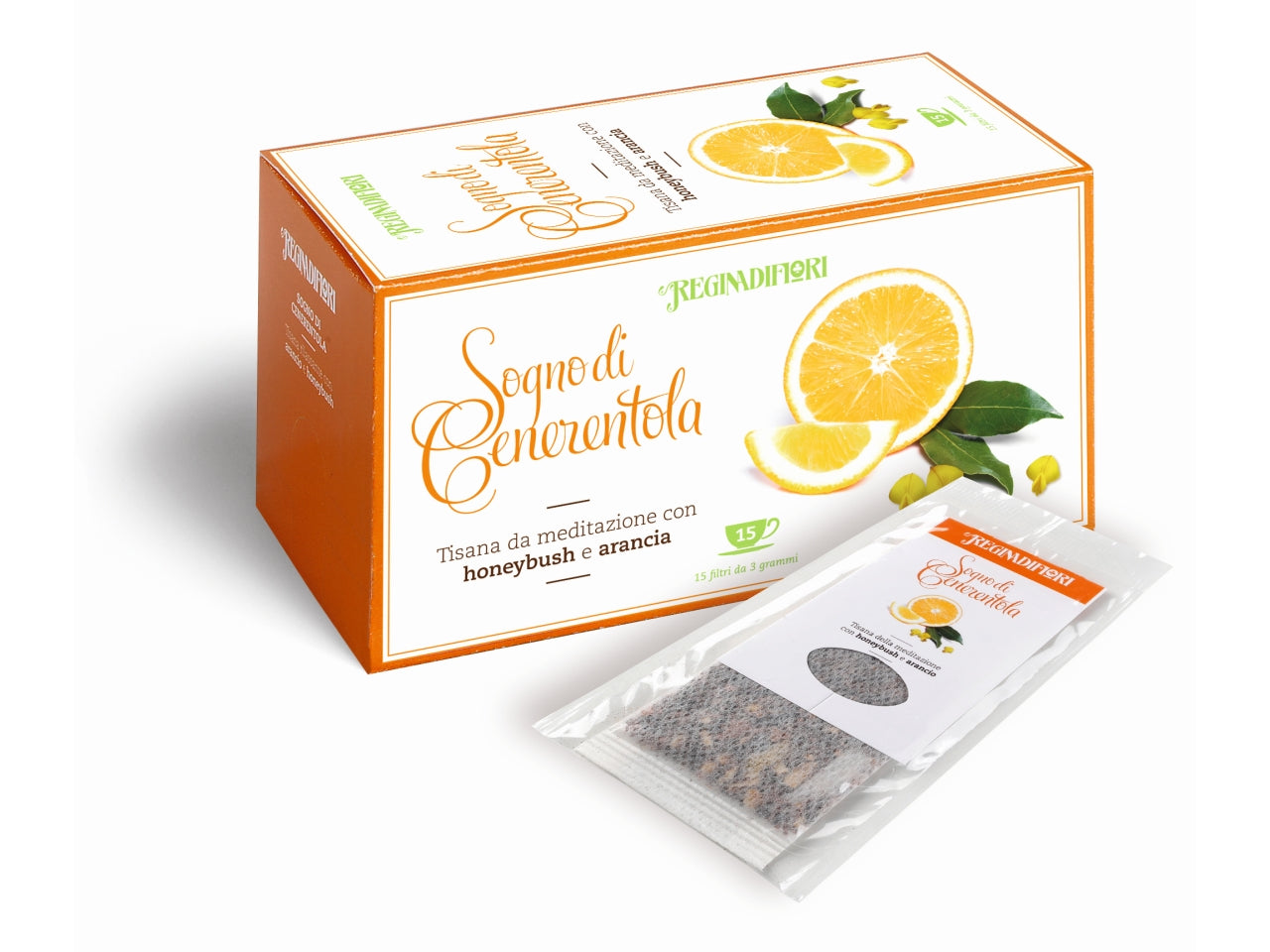 Tisana sogno di cenerentola con honeybush e arancia - la confezione comprende 15 astucci da 3gr ciascuno