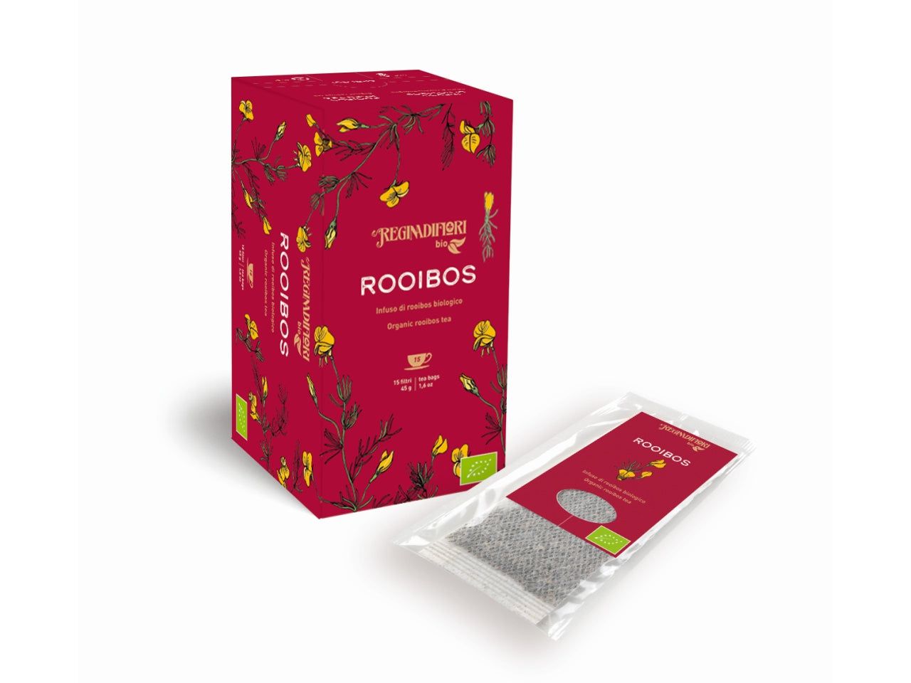 Tisana infuso di rooibos biologico - la confezione comprende 15 astucci da 3gr ciascuno
