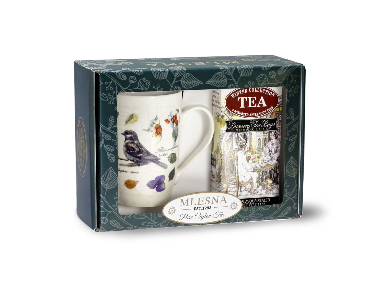 Scatola vetrina mug flora e fauna + te' winter collection