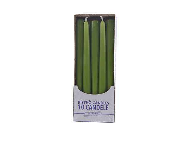 Candela conica 25 10 pezzi verde marcio 56213.44