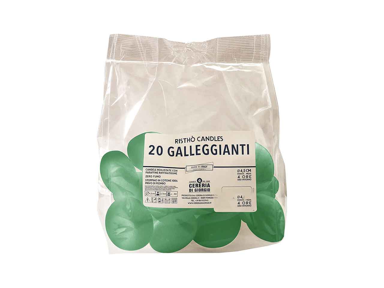 Candela galleggiante 20pz verde muschio 56211