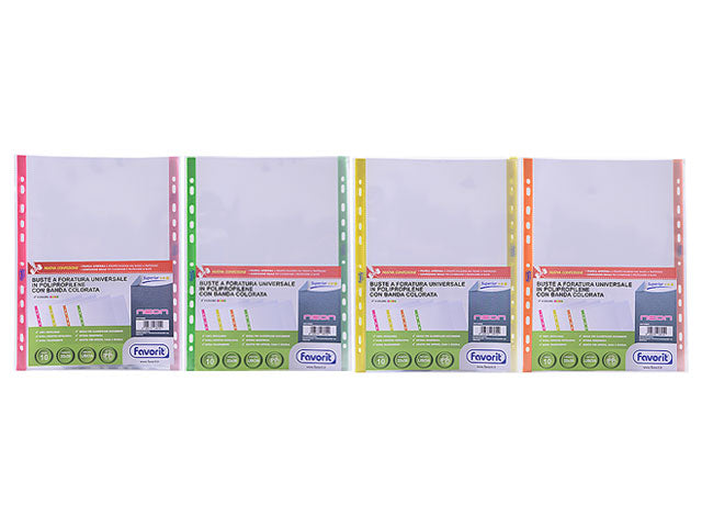 Busta neon 22x30cm banda fluo 10pz