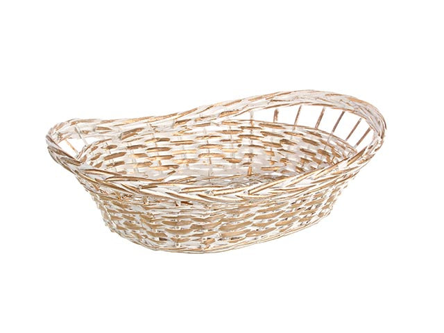 Cesta lux bianca oro svasata