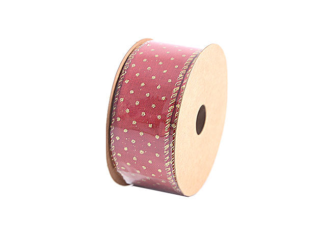Nastro otello 38mmx10mt rosso con bordo oro
