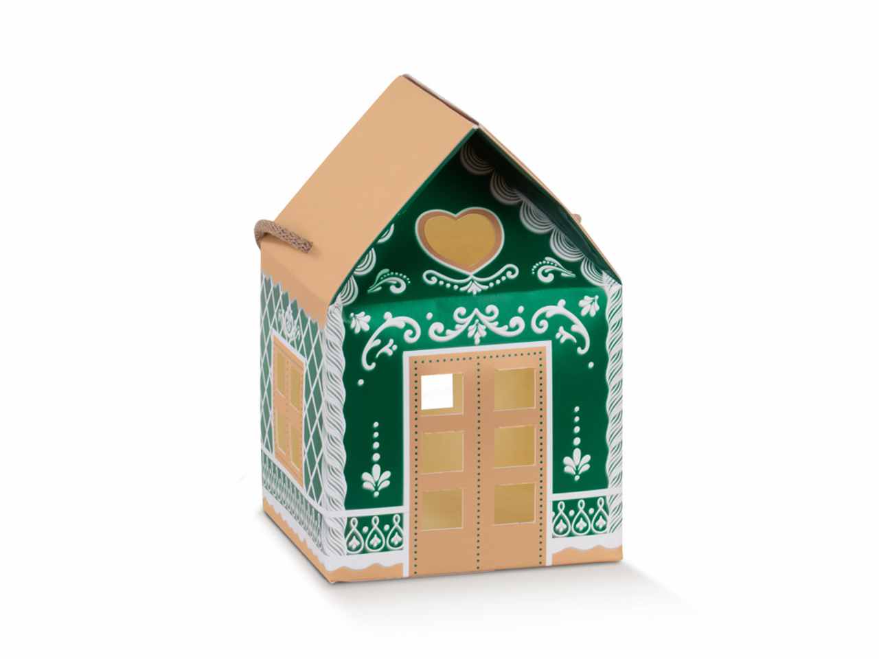 Casetta con cordino 120x120x110 kraft verde little houses
