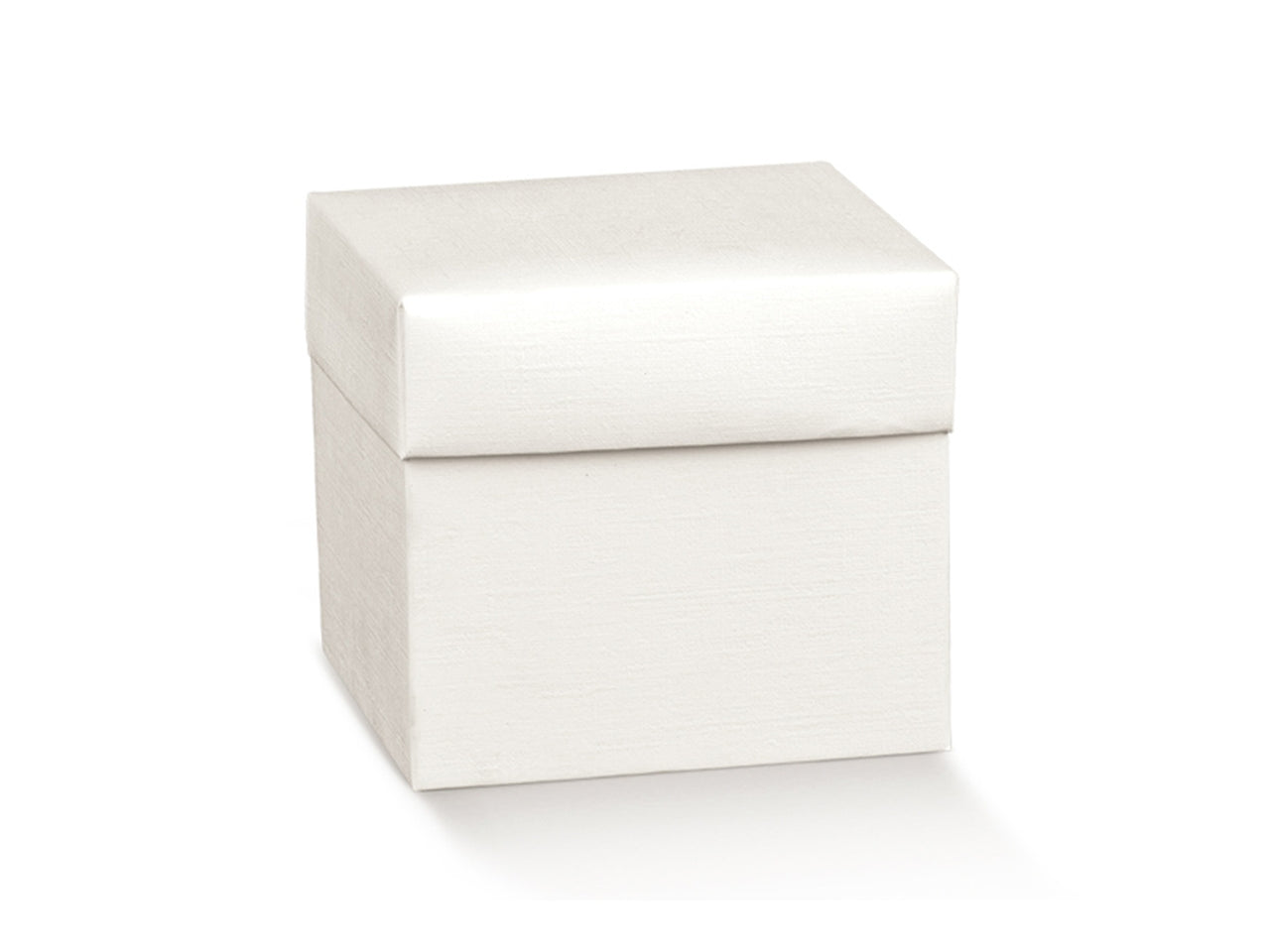 Scatola linea fibra bianca pieghevole con cordini misura 165x165x110mm