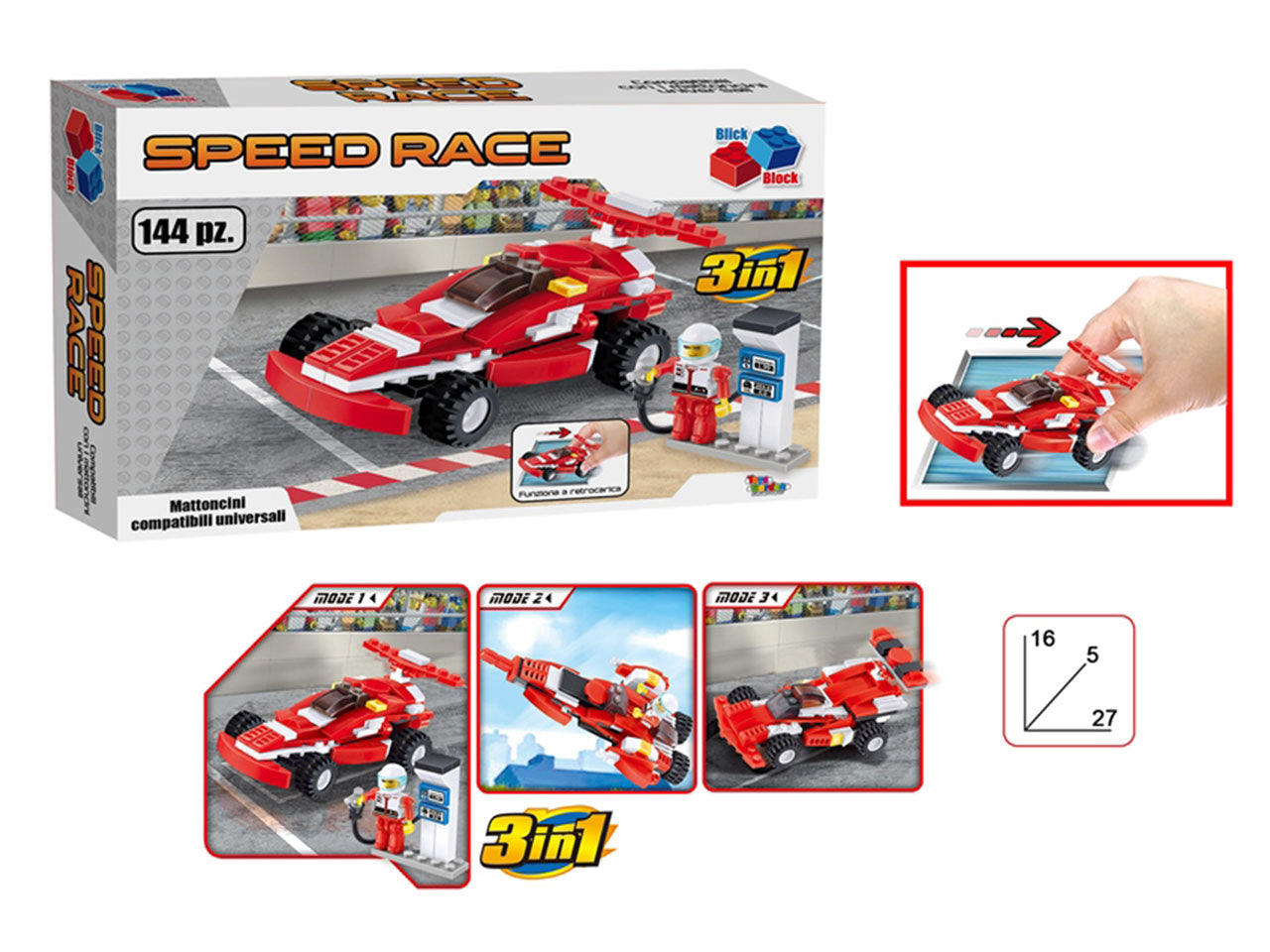Speed race red blick block