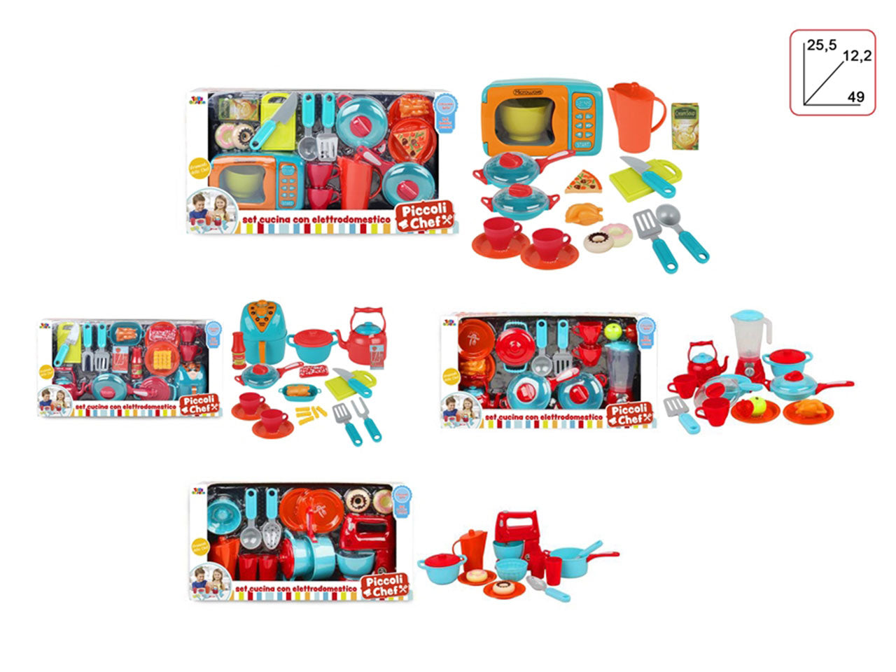 Set chef colorato grande con elettrodomestico