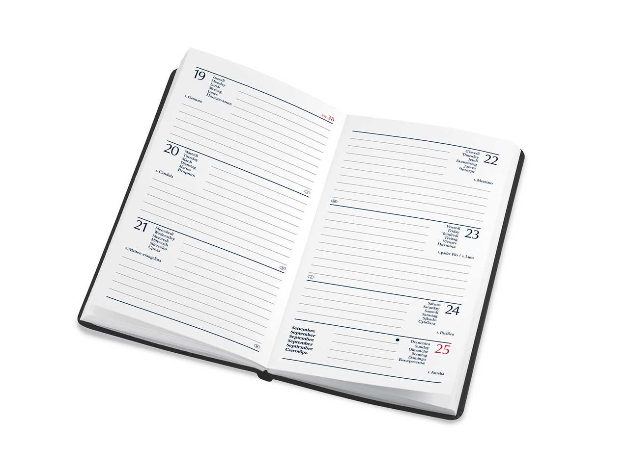 Agenda settimanale 8x14cm verde