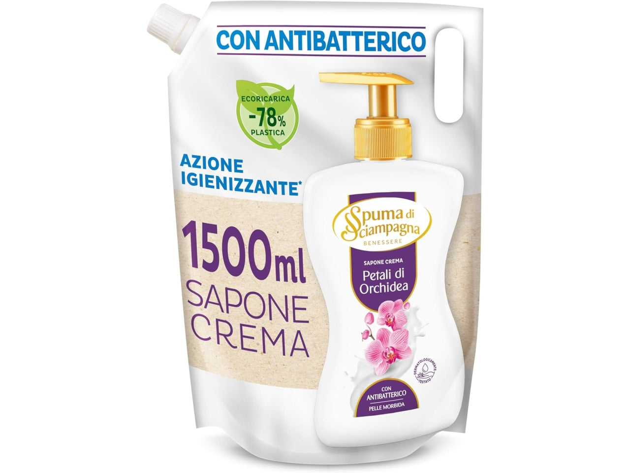 Spuma di sciampagna ecosapone 1,5lt ametista ed orchidea $