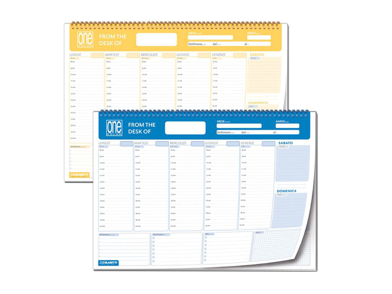 One color planner spiralato