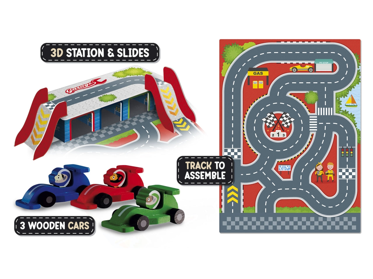 Montessori baby legno cars garage