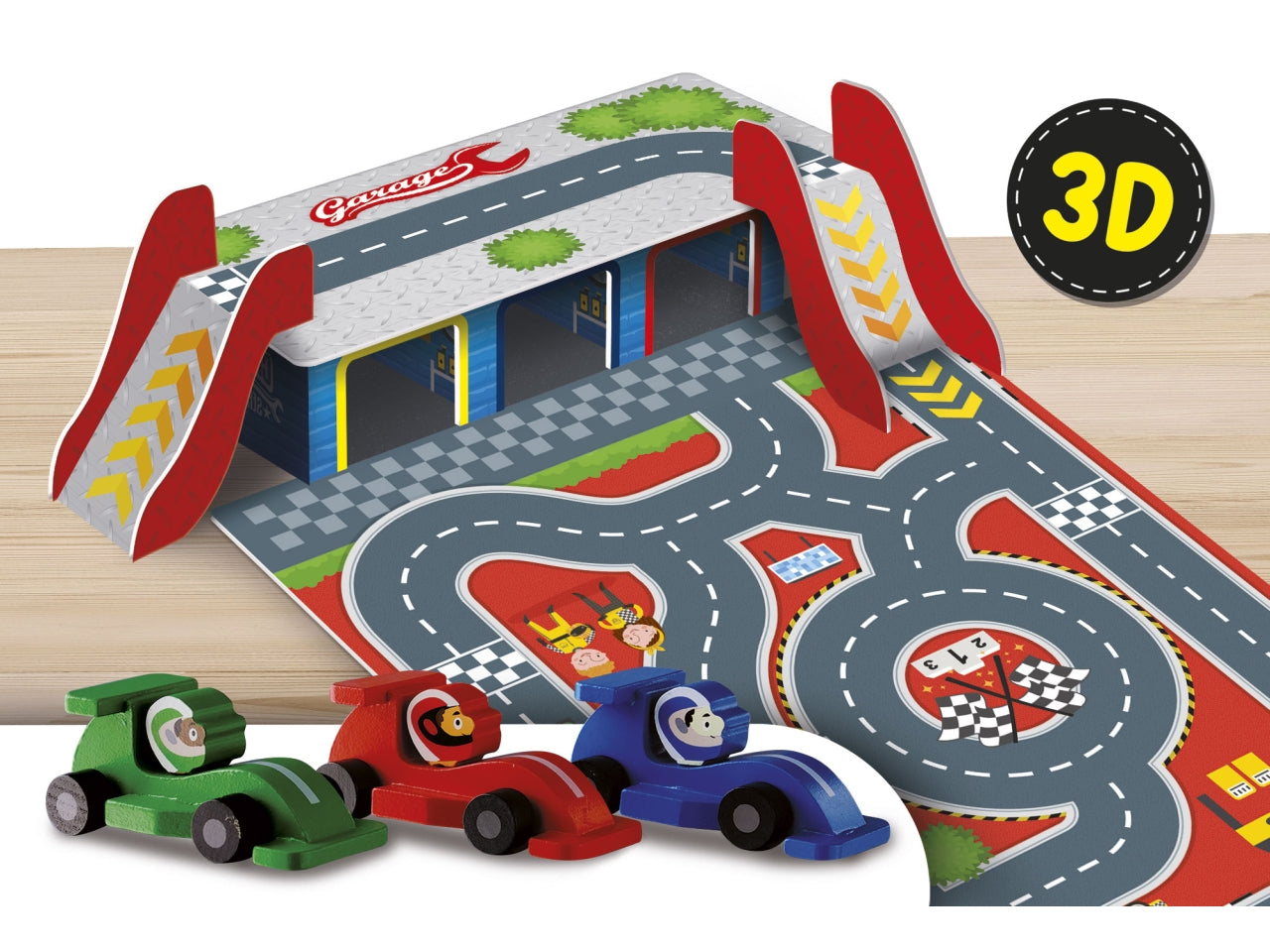 Montessori baby legno cars garage