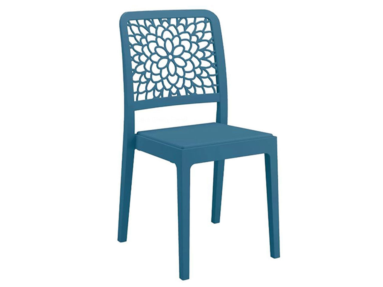 Sedia da esterno in plastica petrolio Tiche 51x46x88 cm - Areta