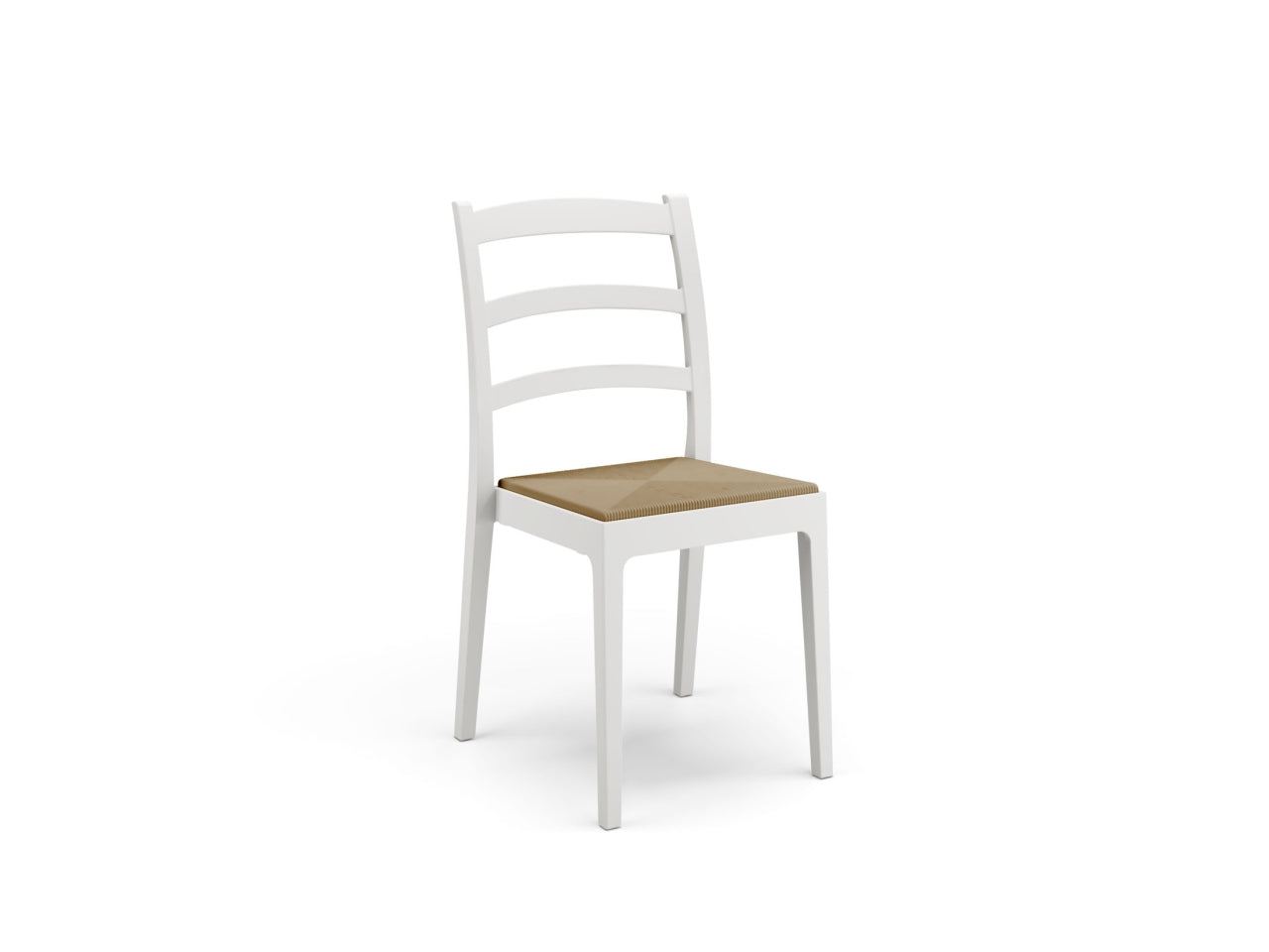 Sedia da esterno in plastica bianco vintage Rea 51x46x88 cm - Areta