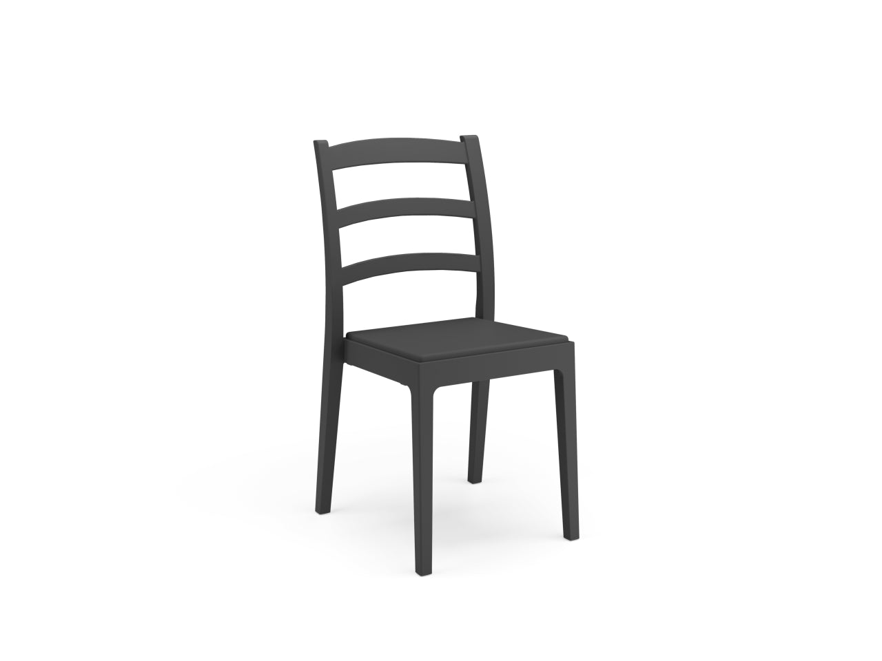 Sedia da esterno in plastica antracite vintage Rea 51x46x88 cm - Areta