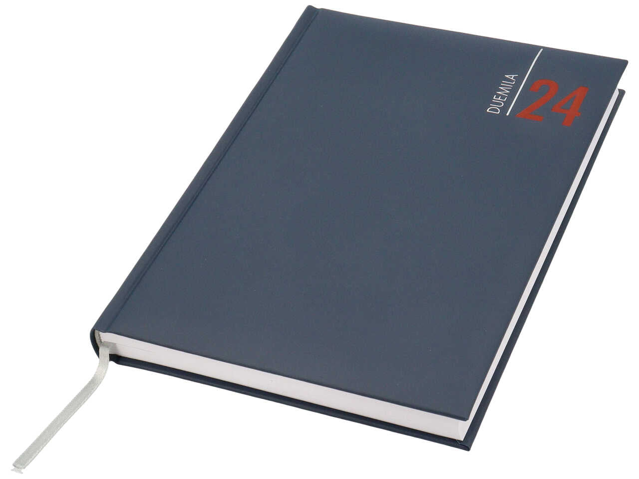 Agenda giornaliera 2024 formato 14,5x20,5cm blu con blocco fisso e sabato e domenica abbinati