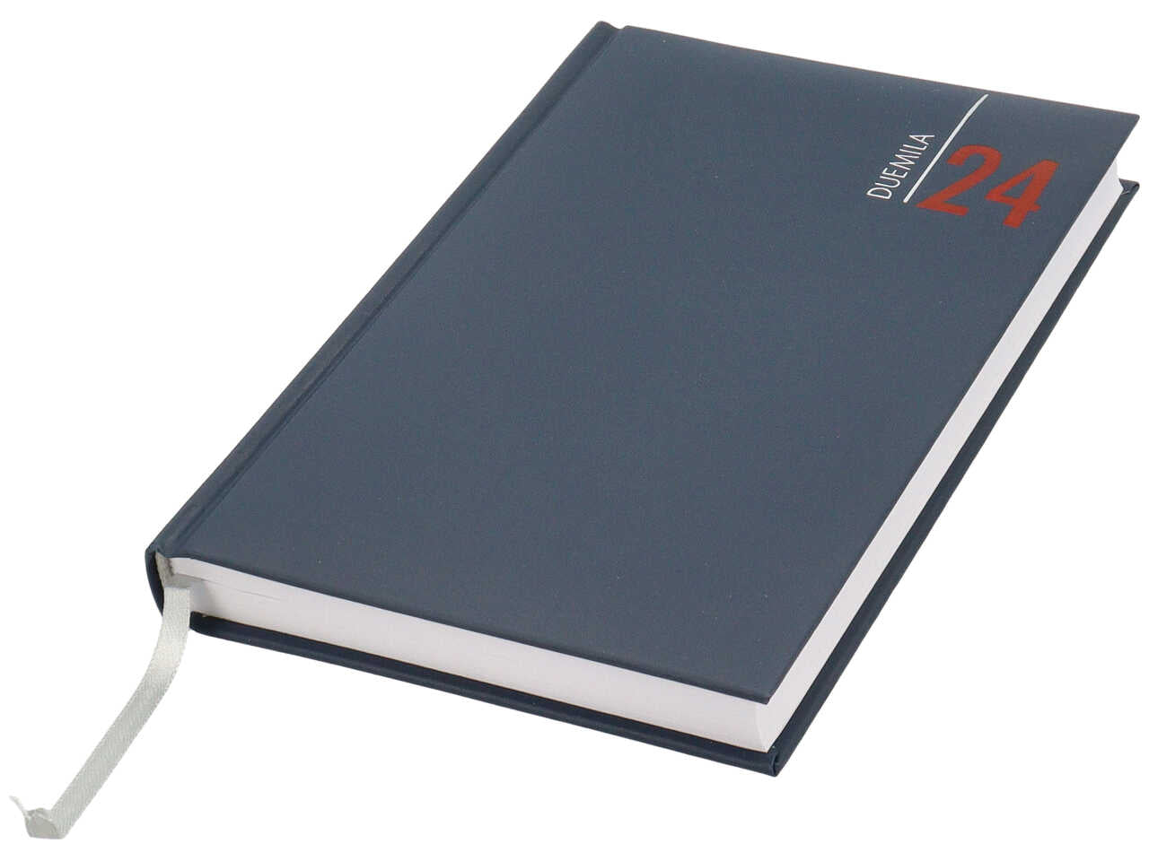 Agenda giornaliera 2024 formato 11x16,5cm blu con blocco fisso e sabato e domenica abbinati