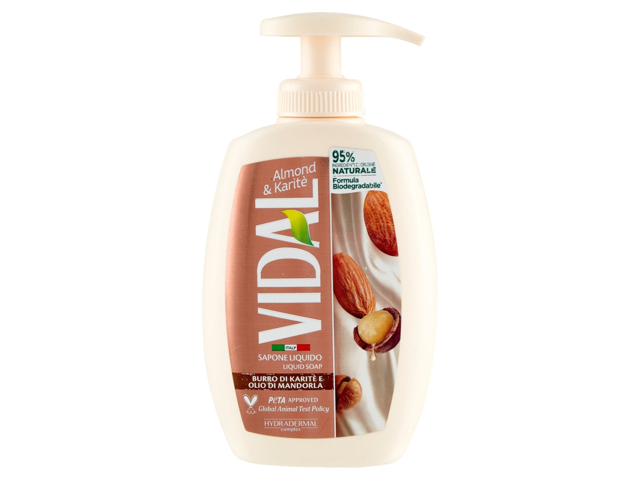 Vidal sapone liquido 300ml burro di karite' e mandorle $