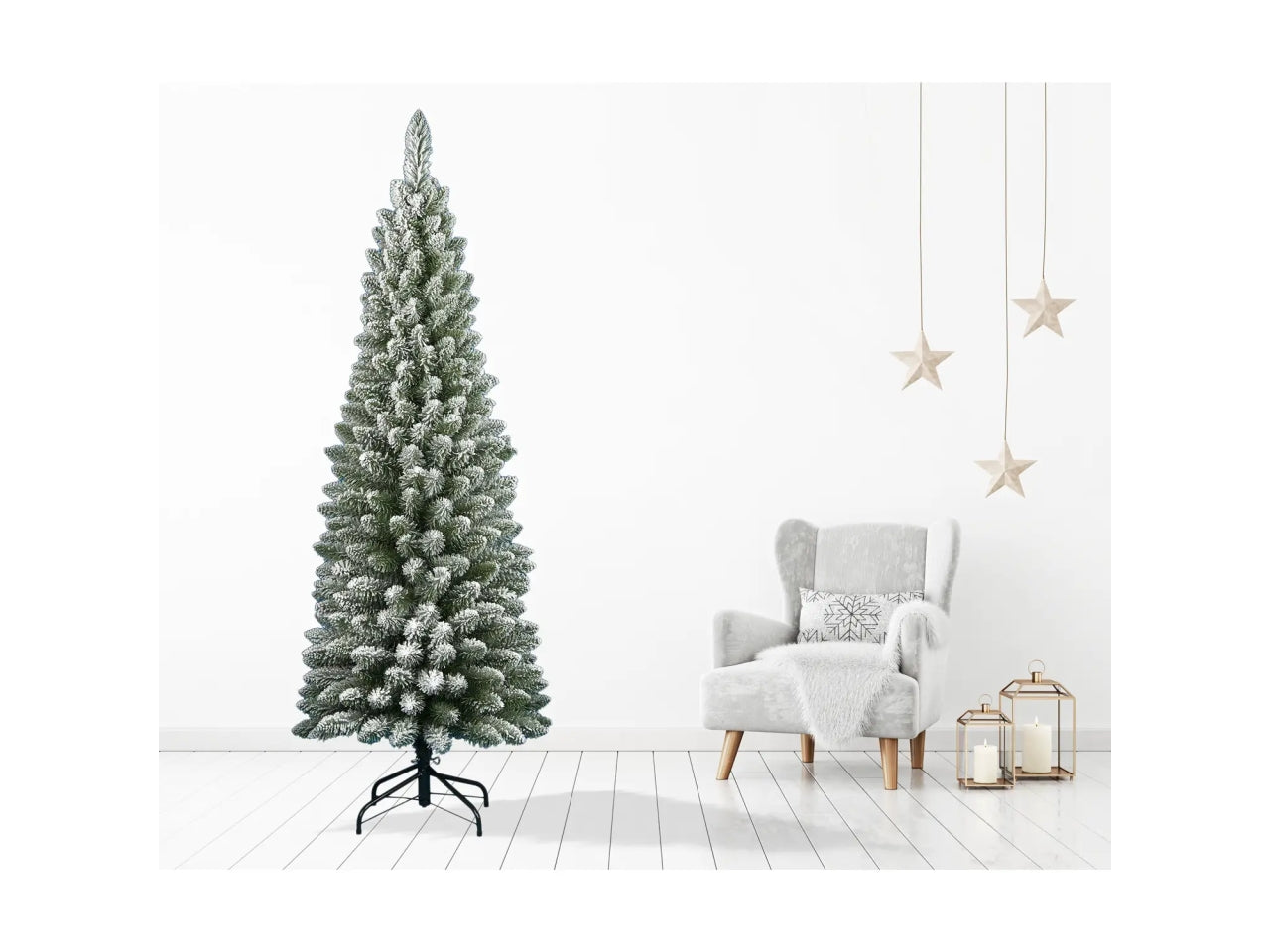 Albero di natale silvestre floccato 240cm 505 rami