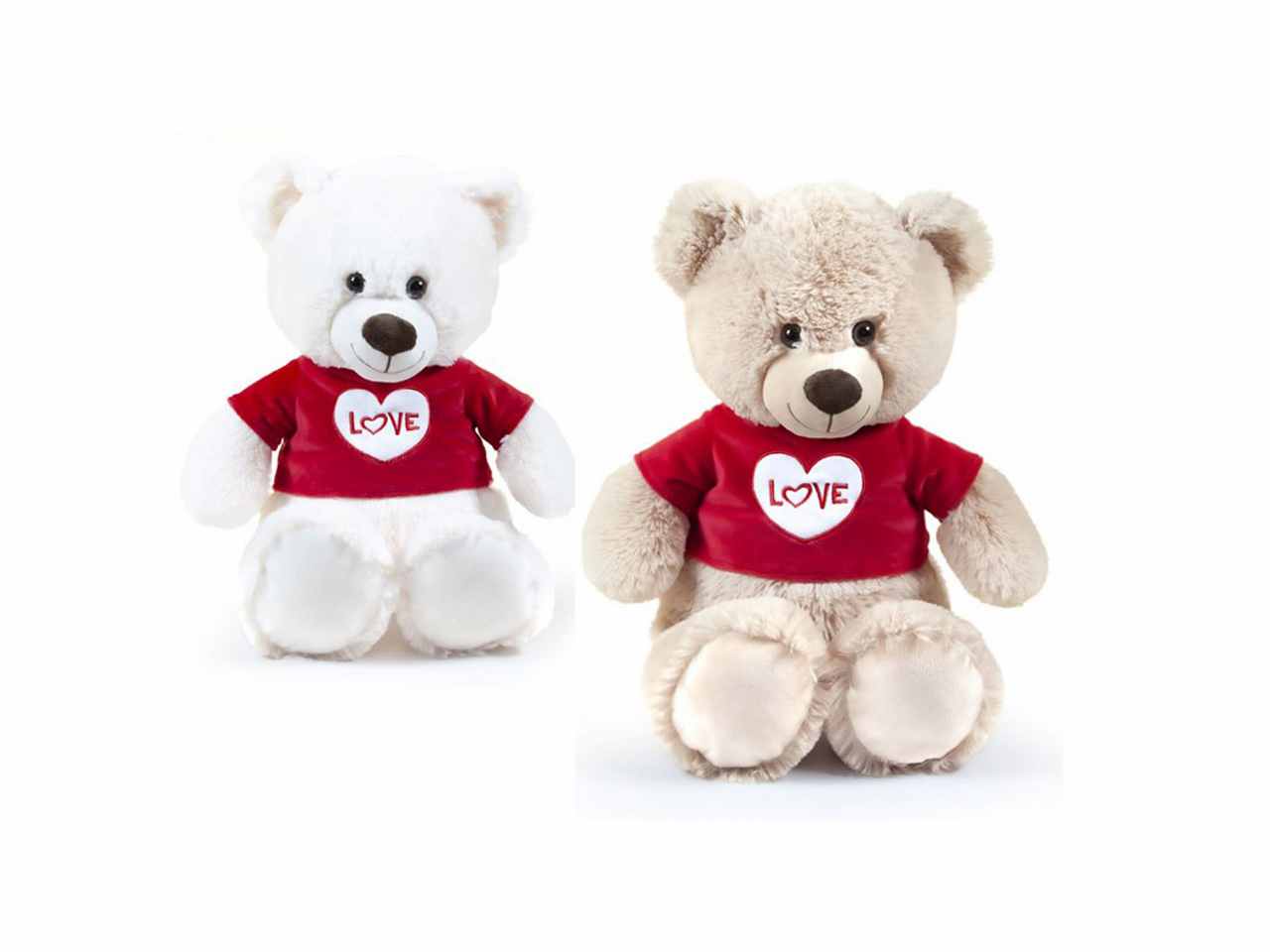 Peluche orso 60cm con tshirt rossa