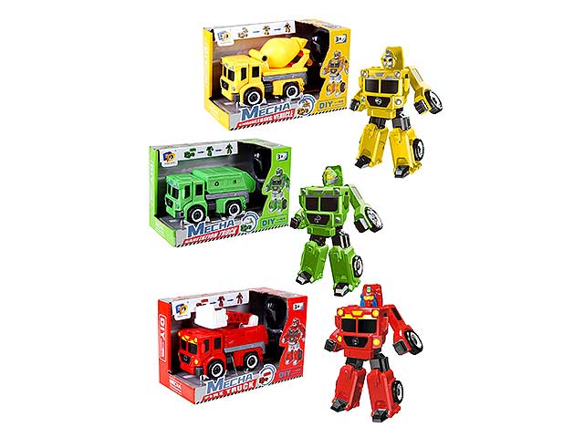 Robot trasformabile in mezzi da lavoro h.13x21cm