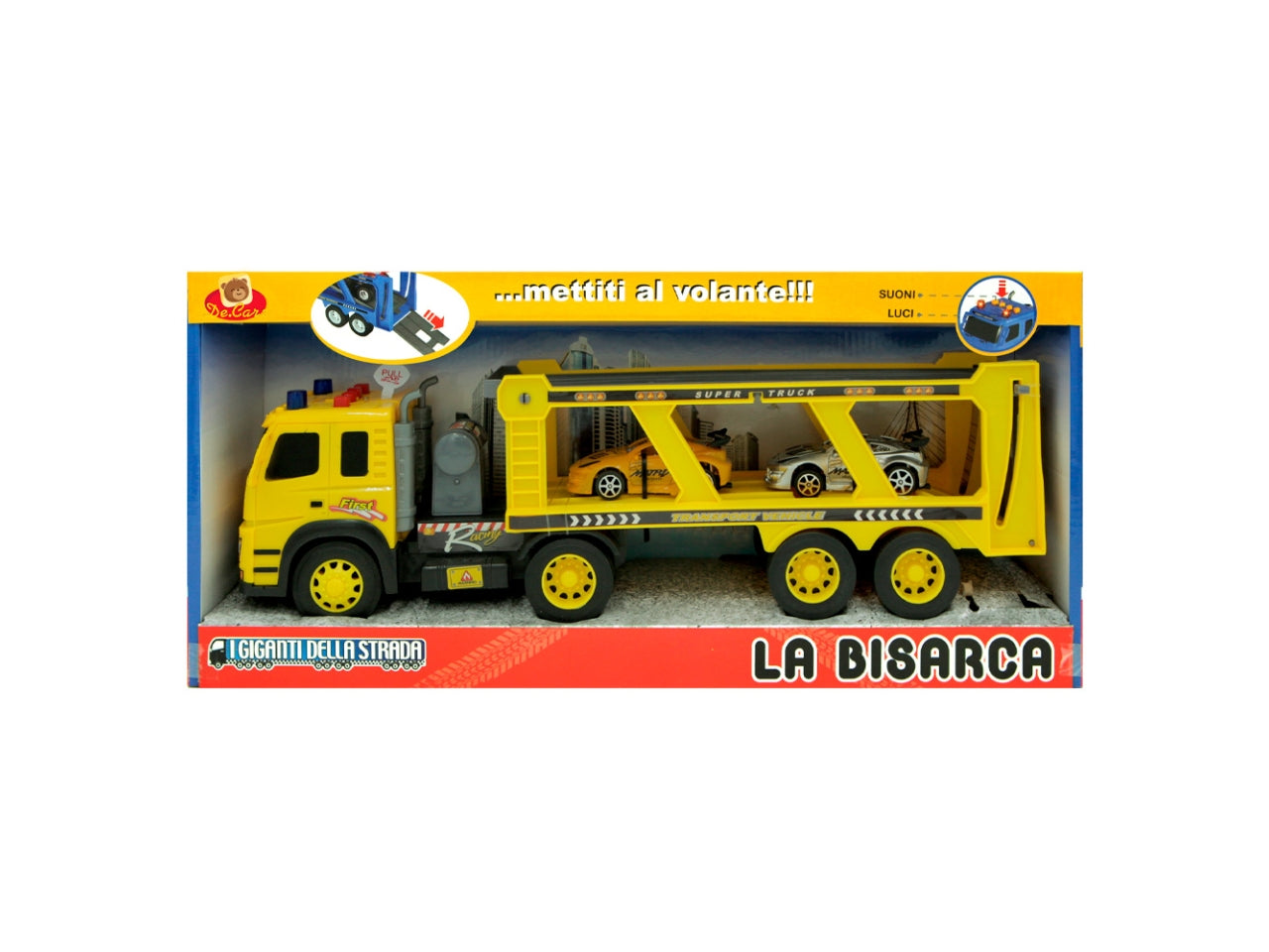 Bisarca con mezzi , luci e suoni h.21xl.50cm