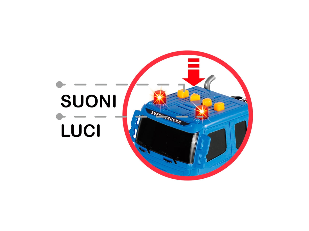 Bisarca con mezzi , luci e suoni h.21xl.50cm