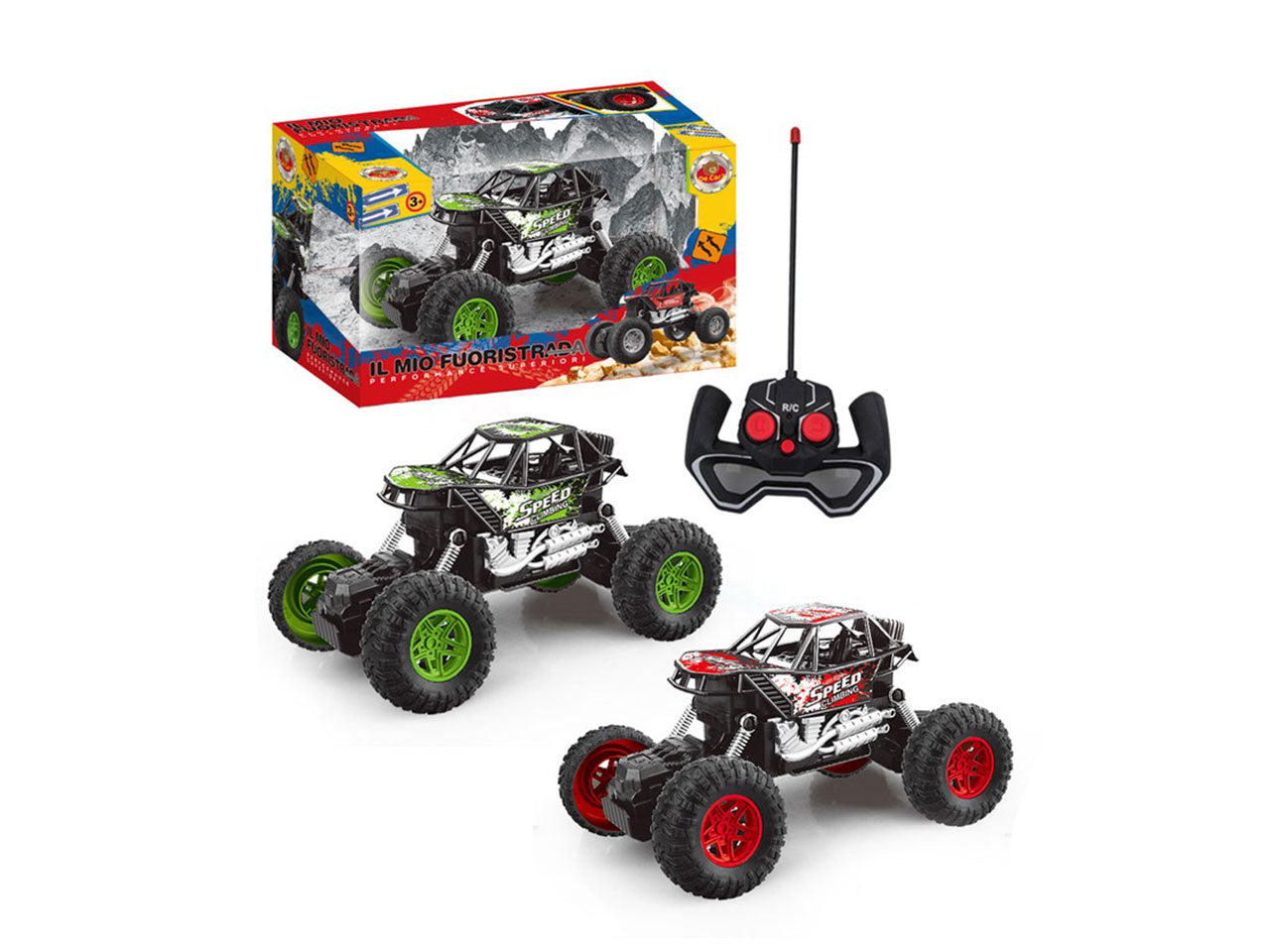 Auto radiocomandata monster 2wd 4 canali h.16x27cm in 2 assortimenti