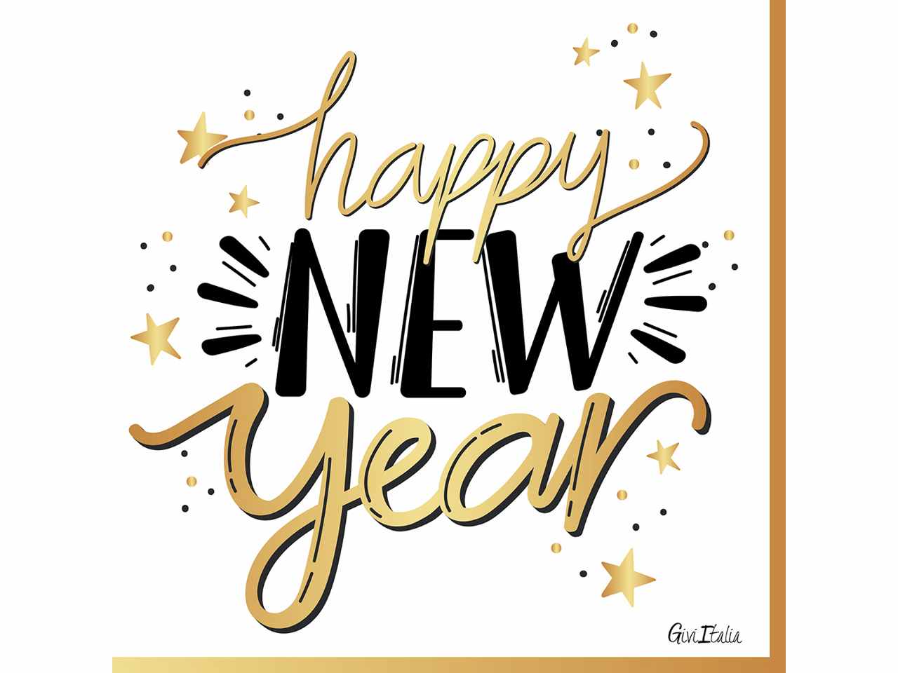 Cf.16 tovaglioli happy new year in white cm33x33