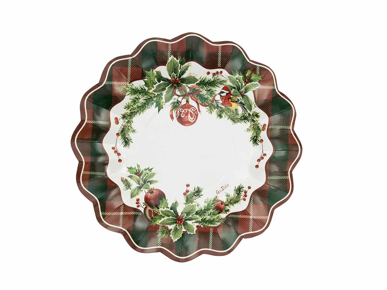 Piatti new shape cm.27 tartan christmas 8 pezzi