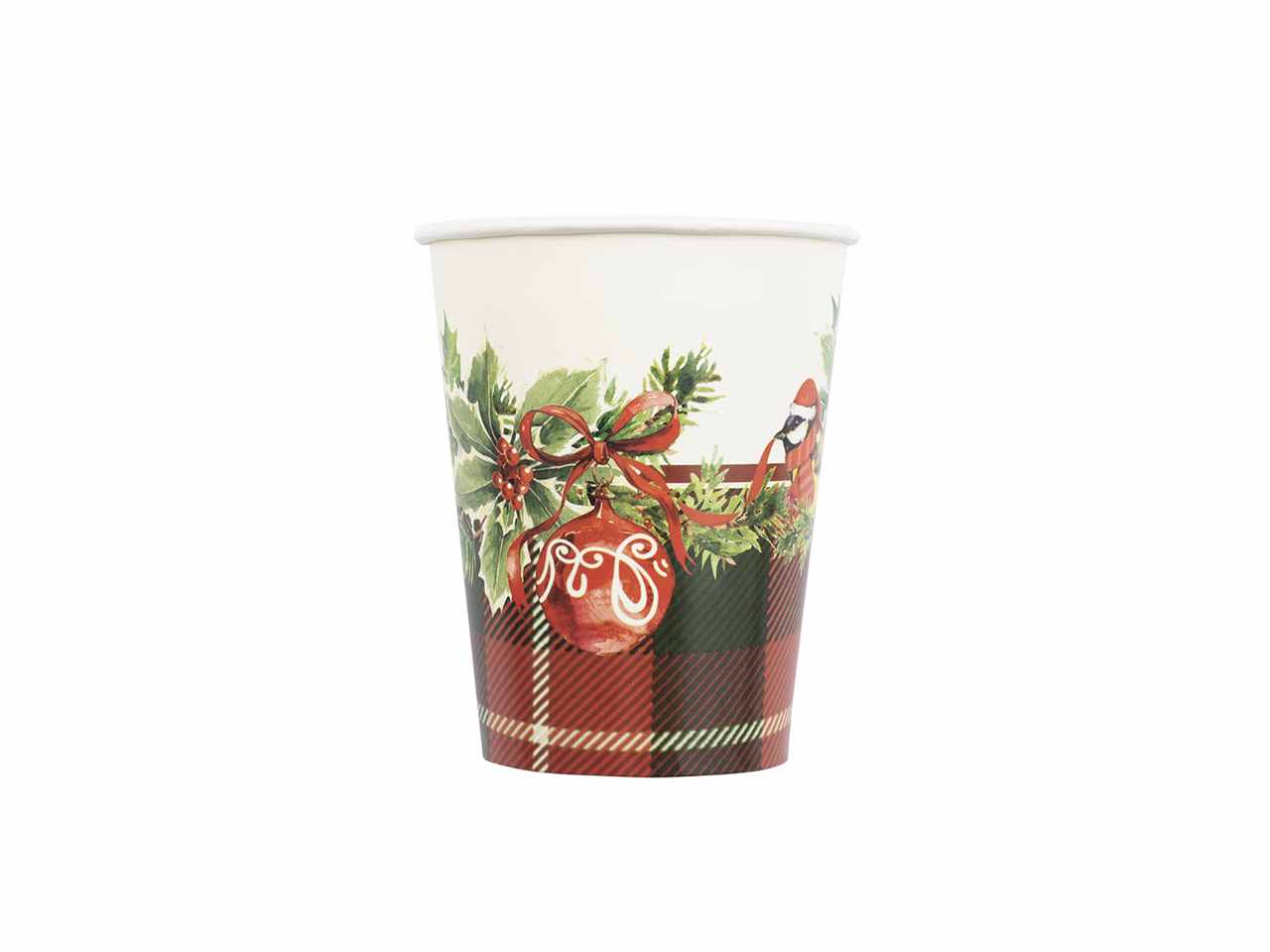Bicchieri 250cc tartan christmas 8 pezzi