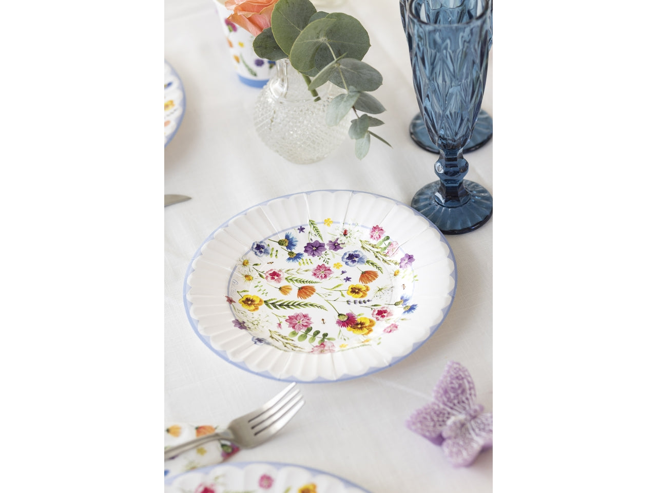 Piatti 21cm decoro botanical - la confezione contiene 8 piatti
