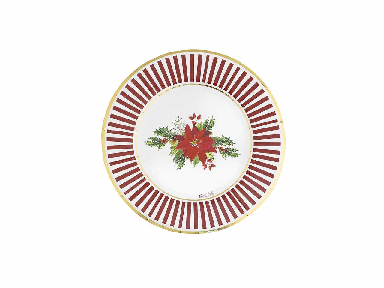 Piatti cm 21 christmas flower 8 pezzi