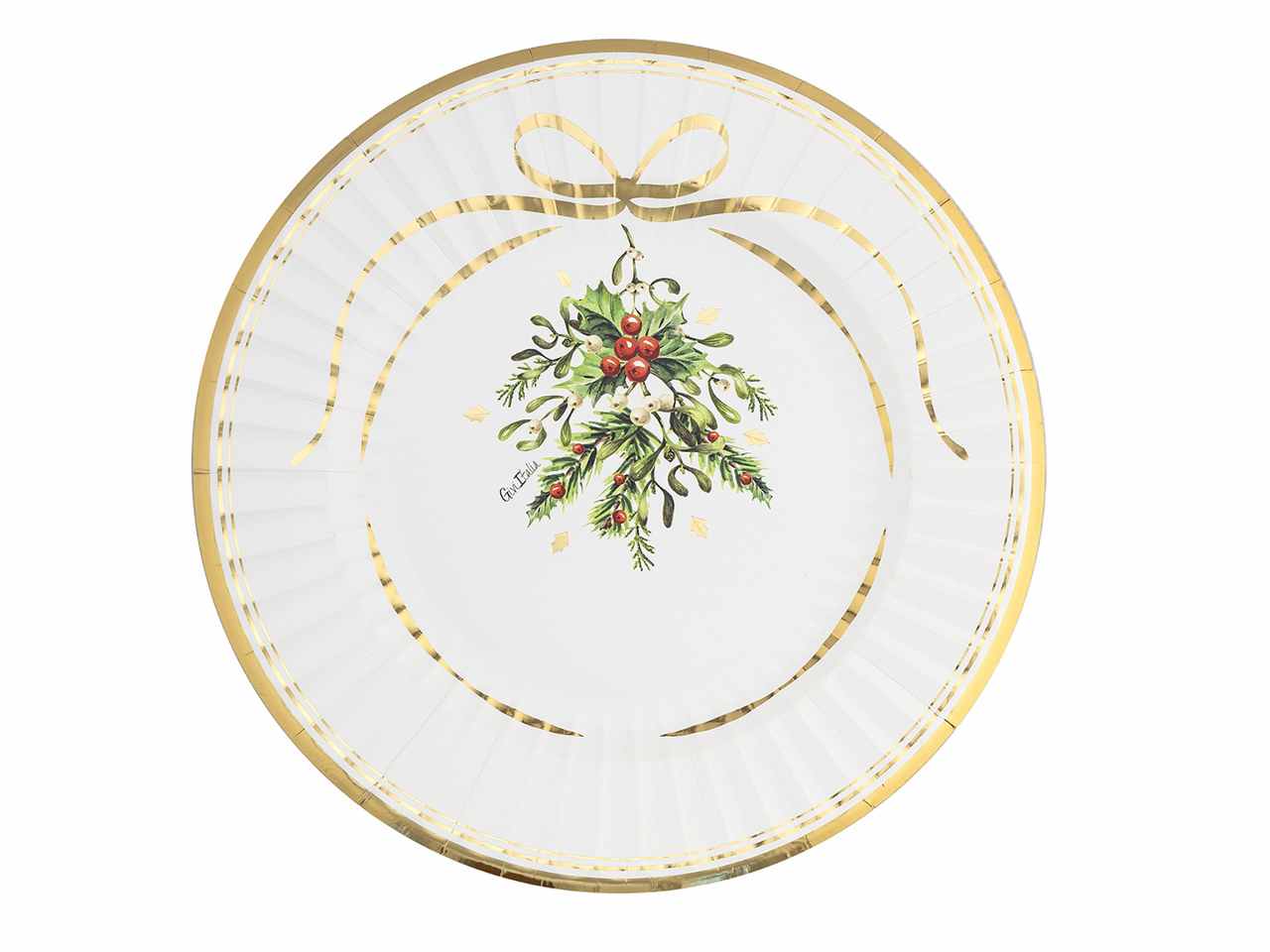 Maxi piatti cm.33 merry gold christmas 6 pezzi