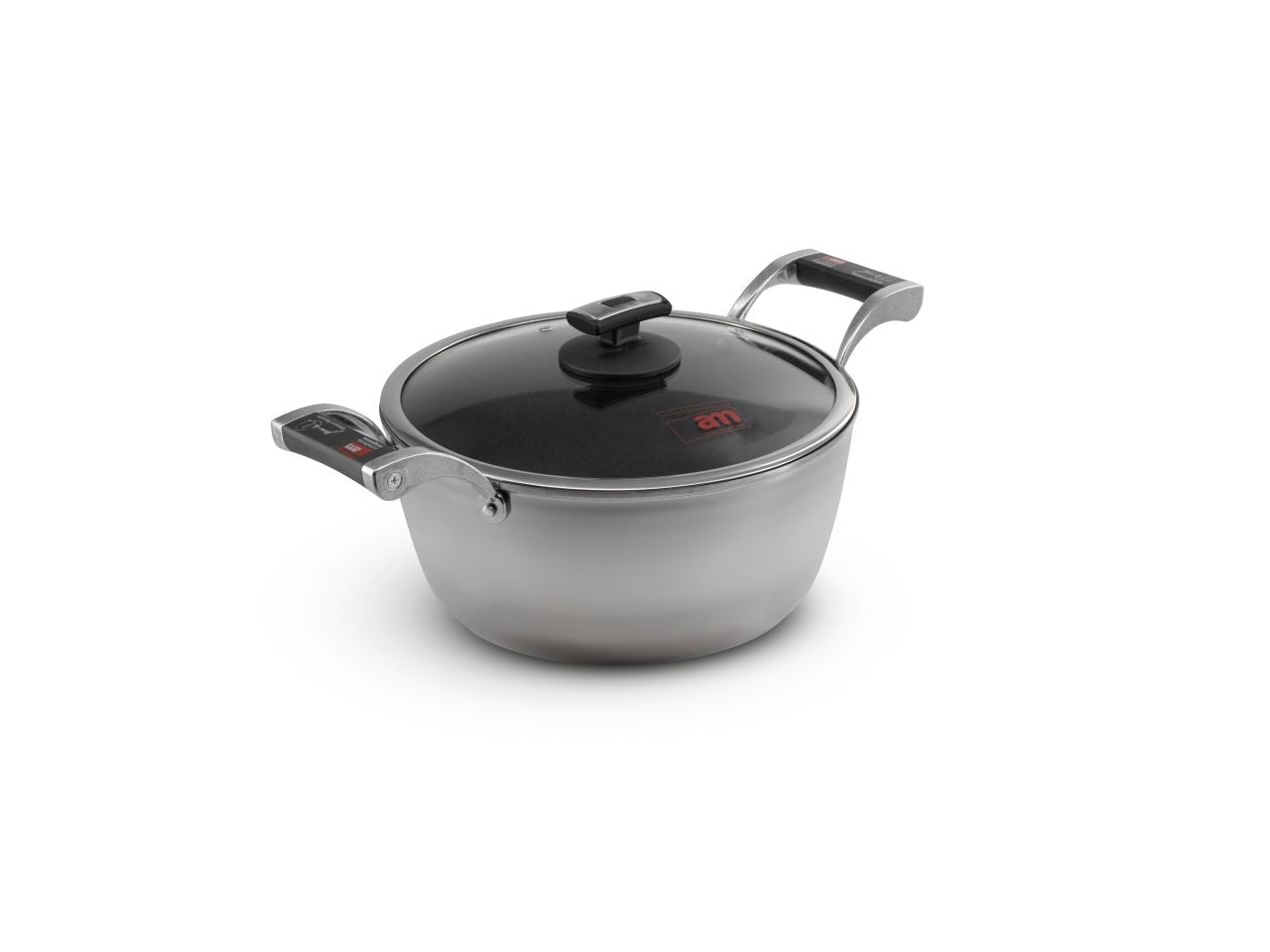 Casseruola chef con 2 maniglie e coperchio in vetro per induzione 28cm
