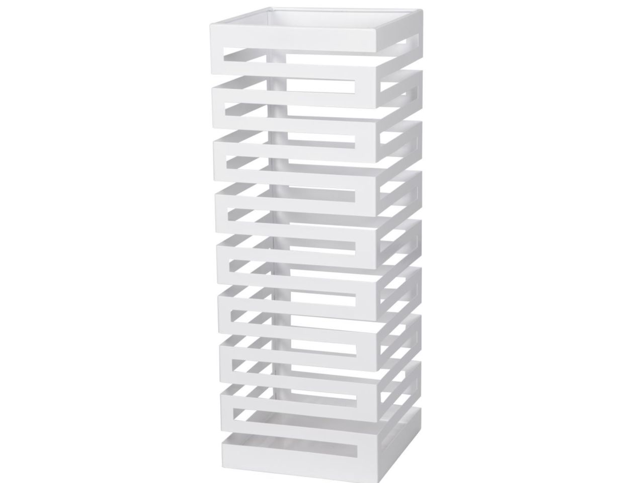 Portaombrelli kay quadrato in metallo h.52cm bianco