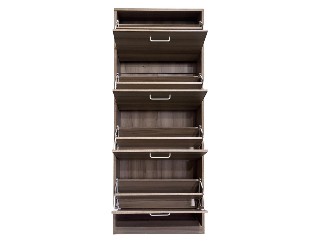 Scarpiera 4 ante ribaltabili moderno mdf melamina marrone chiaro 60x24x115 cm - Casa Collection