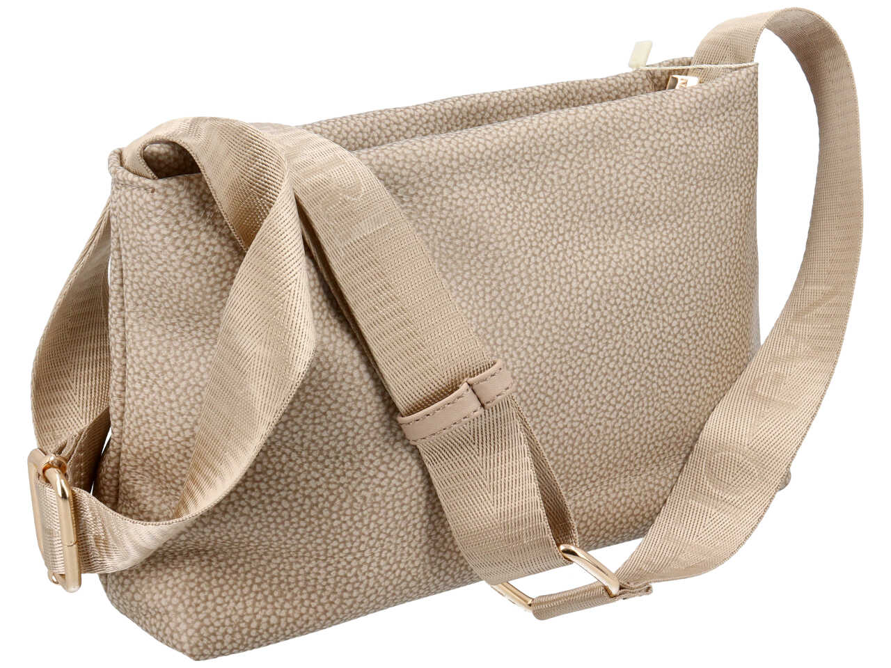 Borsa con tracolla da donna in similpelle sabbia con ciondolo orsetto,15x26x6,5 cm - Naj Oleari