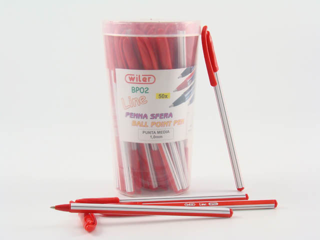 Penna sfera line 1,0mm 50 pezzi red
