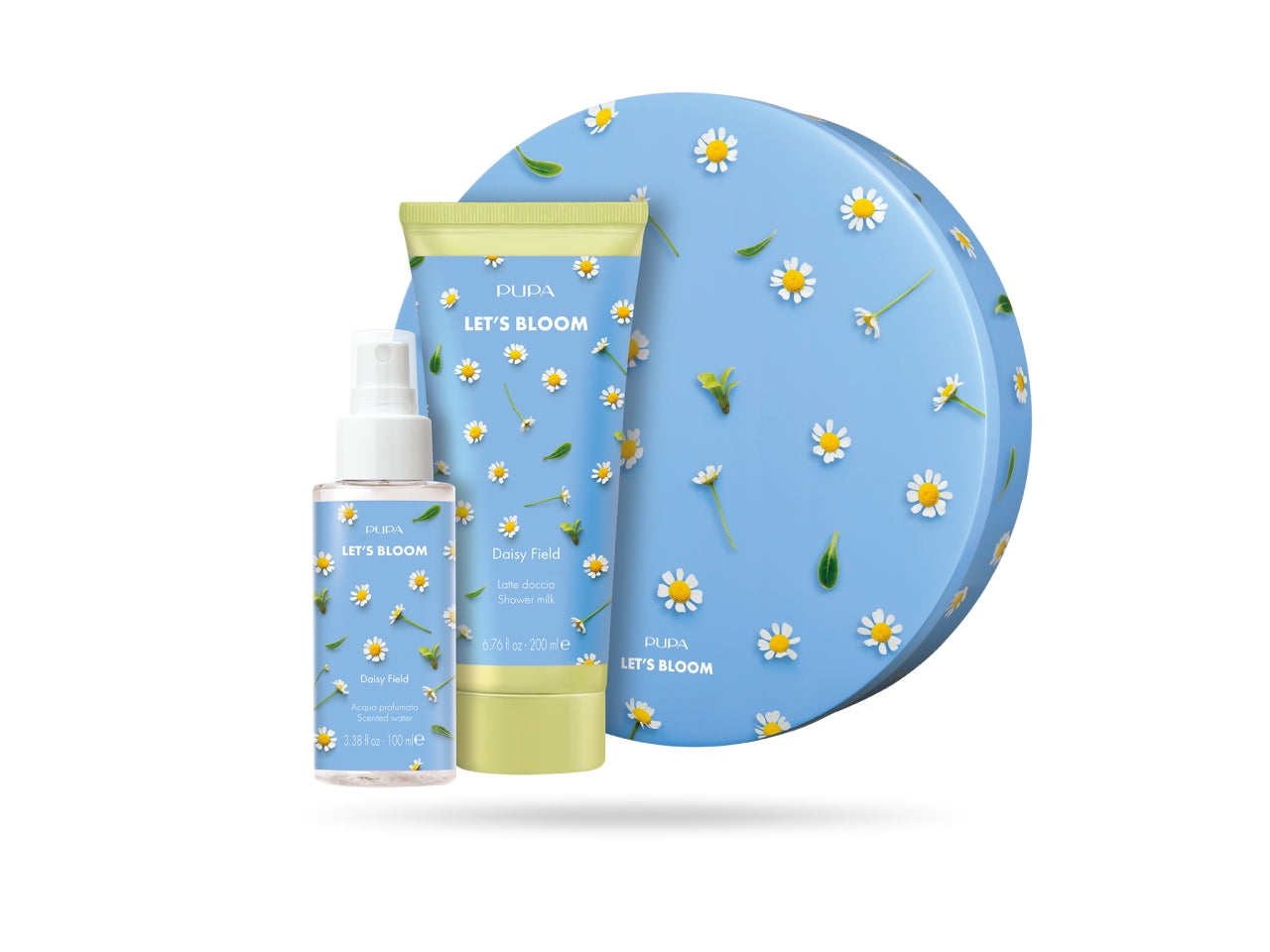 Pupa let s bloom kit 1 con latte doccia 200ml e acqua corpo 100ml fragranza daisy field