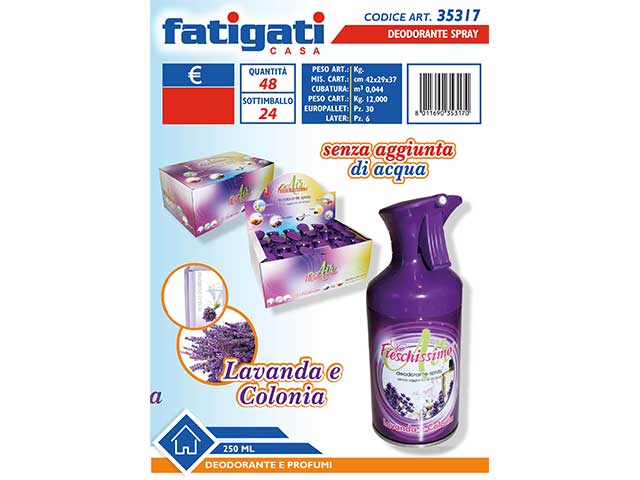 Deodorante 250ml lavanda e colonia