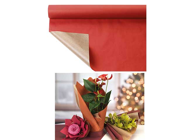 Bobine carta fondo pieno decorazione paper rosso misura 1,00x25mt