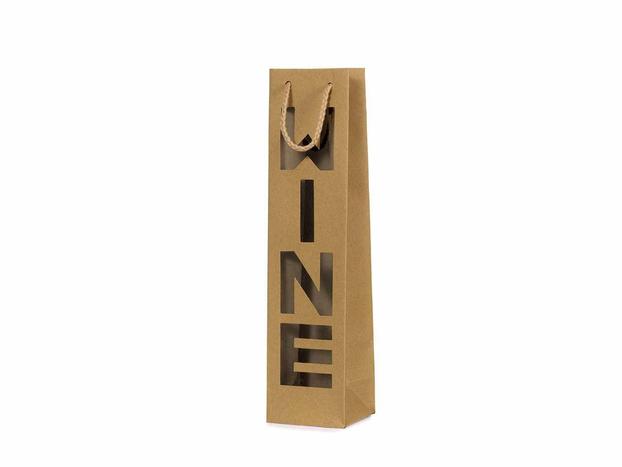 Busta shopper wine kraft 9x37+8,5cm